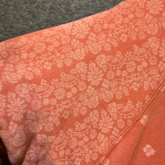 Aerie Sweatshirt womens Medium pink coral floral soft distressed oversized comfy - Picture 5 of 14